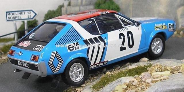 Rally de MonteCarlo 1975 Renault 17 Gordini Piot De Alexandris 1 43